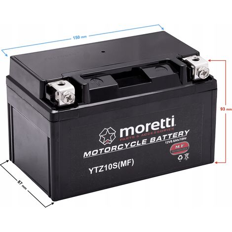 NEUE 12V Moretti AGM GEL MTZ10S YTZ10S Gelbatterie 8,6Ah 120A LEISTUNGSSTARK (1/3)