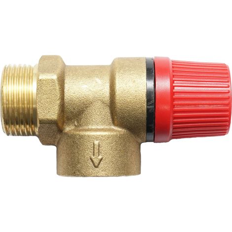 Valvola di sicurezza, filettatura interna 3/4, per acqua di pannelli solari, pressione massima 3 BAR (1/4)