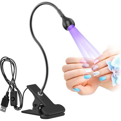 Lampe LED UV 3 W - 1 unité - Alliage d'aluminium - Séchage de résine et réparation électronique - Pour O (1/5)