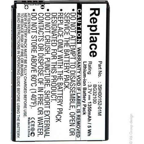 NX - Batterie téléphone, smartphone, GSM pour HTC 3.7V 1350mAh - 35H00152-02M35H0015201 (1/4)