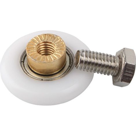 Juego de 4 rodillos de repuesto para puertas correderas de ducha con tornillos M4, 20 mm de diámetro. (1/5)