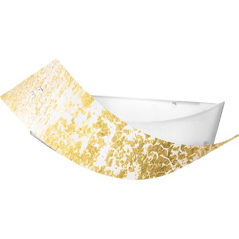 Camilla - Lampada da soffitto oro 3XE14 max 3X28W IP20 - Applique da parete moderna con diffusore in vetro argento e montatura bianca 43x30cm (1/4)