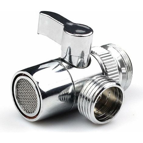 3 Voies Douche inverseur Diverter en Alliage et Collecteur-Universel Valve pour Pièce de Rechange de et D'évier de Cuisine ou de Salle de Bain M22 X M24 (1/5)