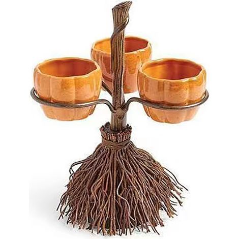 Porte-bol à friandises pour citrouille d'Halloween Plateau pliable Porte-bol à bonbons Fournitures de faveur de fête d'Halloween (Orange 3 bols) (1/5)