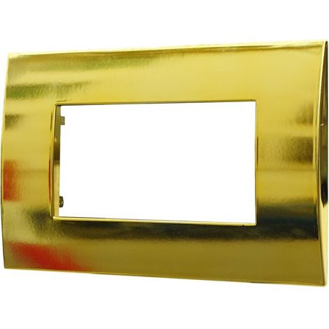 Placca Plastica Serie Venus 4P Colore Oro Lucido Compatibile Con Vimar Arke (1/2)