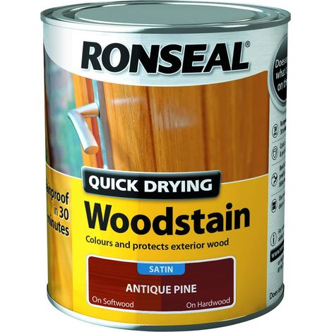 Ronseal Quick Drying Woodstain Satin Antique Pine 750ml