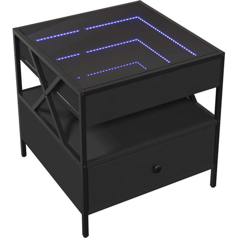 Mesa de centro con Infinity LED negro 50x50x51 cm vidaXL (1/4)