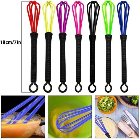 Outil de Mélangeur,7 Pièce Fouet Cuisine en Plastique Plastique Mini Fouet Ballon Mixer Outil fouet Batteur Coiffure Plastique pour Mélanger/Fouetter Les Ustensiles de Cuisine et Les de Cuisson (1/3)
