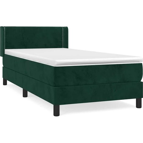 Maison Exclusive - Boxspringbett mit Matratze Dunkelgrün 80x200 c (1/5)