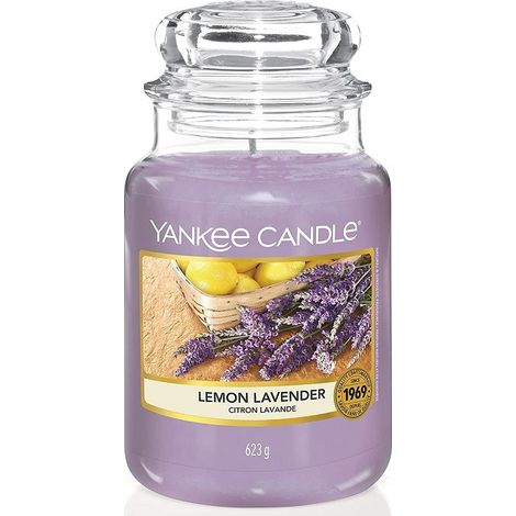 Candela profumata giara grande lavanda al limone durata fino a 150 ore (1/5)