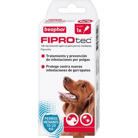 Pipeta antiparasitaria Beaphar Fiprotec Spot On Perros Medianos (10-20 kg) - 1 pipeta