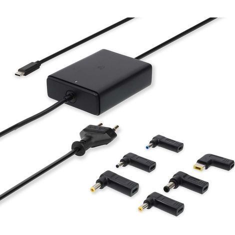 Adaptador para portátil  GaN  65 W  5 / 9 / 12 / 15 / 20 V CC  2,4/3,0/3,25 A  Utilizado para: Notebook / Smartphone / Tablet  Euro / Tipo-C (CEE 7/16)
