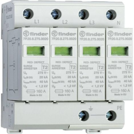 Finder 7P.25.8.275.1020 protector contra sobretensiones negro Tipo 2