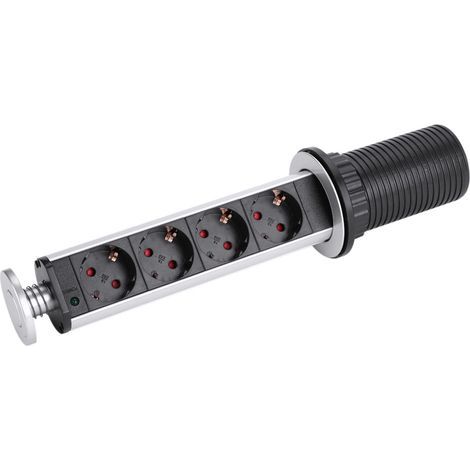 Einziehbare Steckdosenleiste mit europäischem Standard, Tower Power Einziehbare Steckdosenleiste, Einbausteckdose für Arbeitsplatten, Einziehbare Steckdose für Küche, Büro, Schlafzimmer, 220 V (1/5)