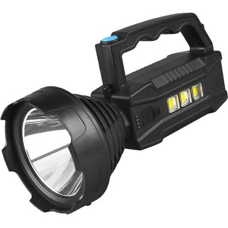Lampe torche avec affichage intelligent du niveau de batterie, lampe de pêche longue portée, chargement solaire USB, batterie grande capacité, projecteur d'extérieur, articles de plein air (1/4)