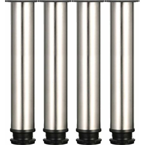 4 Adjustable Legs 300mm Height Thicken Cabinet Legs Table Legs Furniture Legs, Brushed Stainless Steel, Adjustable Height 0-15mm Come with Stainless Steel Screws (1/5)