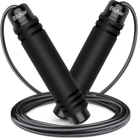 Skipping Rope, Adjustable Speed Jump Rope for Men and Women, Steel Ball Bearings, Non-Slip Foam Handles, Steel Cable for Fitness, Crossfit, Sport, Boxing, GYM -3M (1/5)