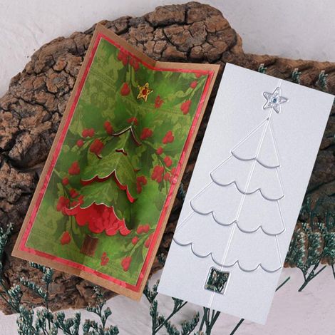 Faltbare 3D-Weihnachtsbaumtasche, Prägeform, weiß (1 Stück) (1/5)