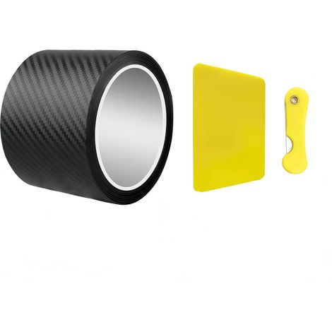 Vinyle en Fibre de Carbone 3D, Noir, 10m x 5 cm, adhésif imperméable pour Voiture, décoration autocollante sans Bulles, pour Motos, Voitures (1/5)