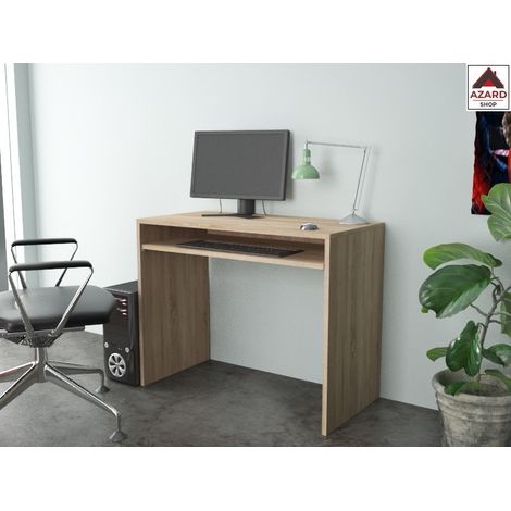 Scrivania 90 Rovere Porta Pc Salvaspazio con Ripiano Estraibile Ufficio Consolle (1/4)