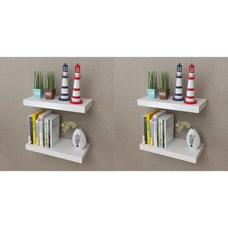 vidaXL Estantes de pared 4 unidades blanco 40 cm (1/5)