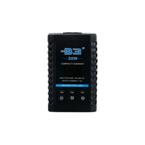 B3 20W 1.6A Pro Balance Charger for 2S 3S 7.4V 11.1V Lithium LiPo Battery Mini Portable RC Airplane Charger - Black (1/4)