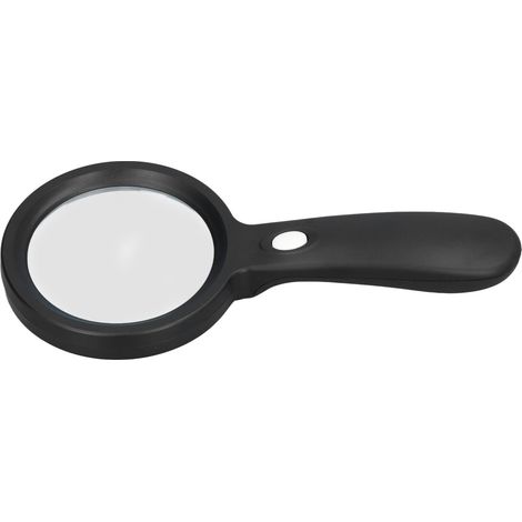 Loupe LED ronde noire grossissant 10x avec éclairage intégré pour le bureau, l'école, l'extérieur et la maison. (1/5)