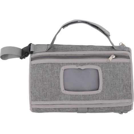 Matelas à langer pour bébé, sac à langer avec poignée, pliable et amovible, gris (1/5)