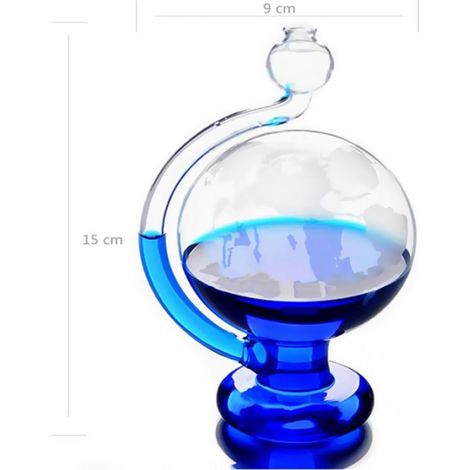 Baromètre De Bouteille De Prédicteur De Prévisions Météo En Verre Créatif Et Pigment Bleu (1/5)