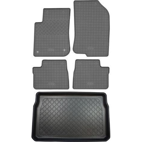 Peugeot 208 Berline (3/5 portes) de mars 2012 à mai 2019 : ensemble de tapis de sol en caoutchouc + tapis de coffre (1/5)
