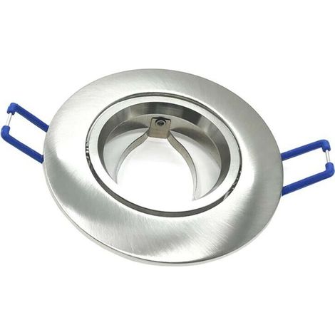Porta Faretto A Incasso Orientabile Portafaretto Supporto Tondo P12 Silver Opaco (1/3)