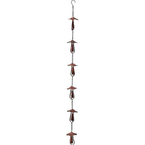 Chaîne de Pluie Champignon Gouttière de Remplacement en métal Chaîne de récupération d'eau de pluie Décoration pour jardin, maison, terrasse, cour, extérieur (1/5)
