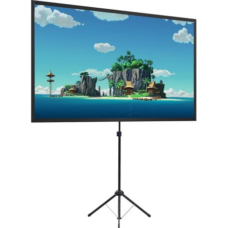Écran de Projection avec Trépied, Écran de Projection Portable 100 Pouces, 16:9, Écran pour Projecteur 4K, léger, Facile à Installer, Idéal pour Le Cinéma à Domicile, Les Films Intérieurs/Extérieurs. (1/5)