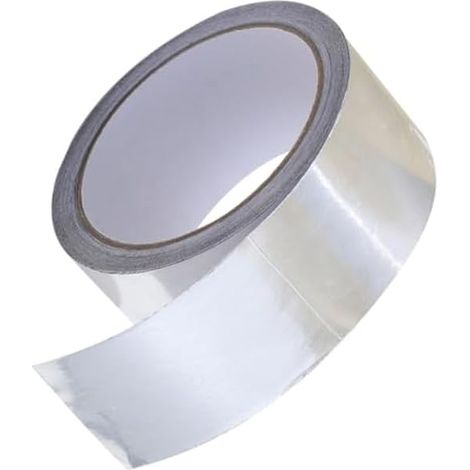 Ruban Adhésif en Aluminium Argenté Résistant à Haute Température, Bande D'échappement Forte Adhérence, Rouleau Unique pour Isolation Ventilation et Cuisinières Industrielles (1/5)
