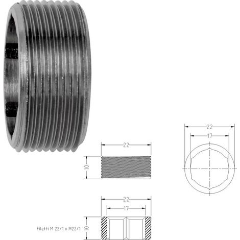 Niples nipplo cromato MM 22/1x22/1 474200OC