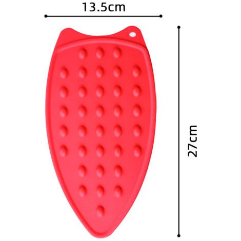 QORVA-Coussin de repos en fer en silicone, coussin de repos de protection à chaud en fer en silicone, tapis antidérapant résistant à la chaleur pour le repassage du tapis résistant à la chaleur(rouge)