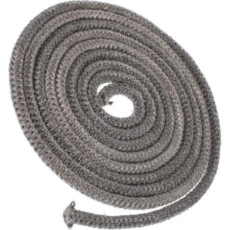 Joint d'étanchéité pour poêle à bois - fibre de verre, pour le remplacement des portes de foyer - 12 mm x 2,5 m, noir (1/5)