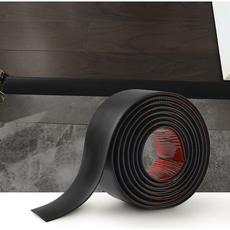 Selbstklebende Übergangsleiste – 3 Meter – 4 cm schwarzes, flexibles PVC – Übergang zwischen Boden und Fliesen – Innenbereich Wohnzimmer/Küche (1/5)