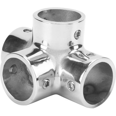 Connecteur en T à quatre voies pour accessoires de main courante de 1 pouce, fabriqué en acier inoxydable 316, adapté aux yachts, bateaux de pêche, etc. (1/5)