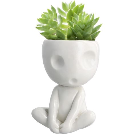 Pot de Fleurs Phosphorescent - Cache-Pot en Céramique avec Visage Adorable pour Succulentes et Cactus - Décoration pour la Maison et Le Bureau (1/5)