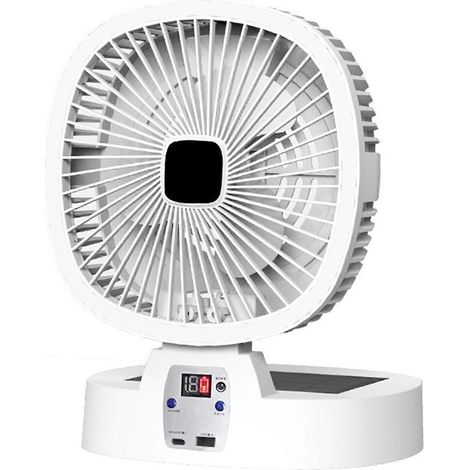 HONORNIC - Ventilateur solaire multifonctionnel, portable et pliable, avec batterie de grande capacité. Rechargeable à l'énergie solaire pour une utilisation en extérieur.