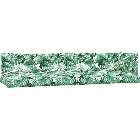 5er Set Palettenkissen mit Blättermotiv