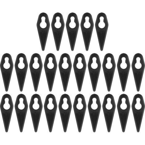 25 lames de rechange pour coupe-bordure en plastique noir - Accessoires tondeuse universels, lot de 25 pièces (1/5)