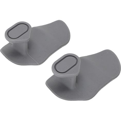 Lot de 2 poignées de musculation ergonomiques antidérapantes en silicone, grises, idéales pour l'haltérophilie et le fitness. (1/5)