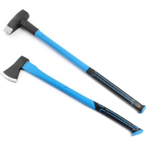 XPOtool Mazze spaccalegna Set martello e ascia da spacco 3,6 kg 1,5 kg, manico in fibra di vetro