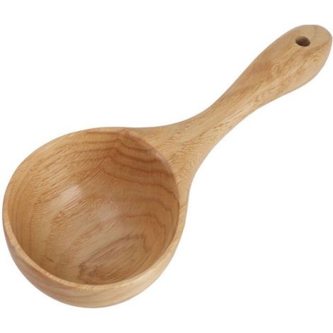 Louches à Soupe en Bois, Cuillère en Bois Massif Inodore, Louche de Service à Long Manche, Cuisine Domestique. (1/4)