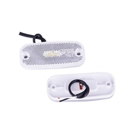 Maxter – Feu d'encombrement à LED 12V blanc – Installation avant sur remorque – Dimensions 111 x 45 x 15 mm – Entraxe 90 mm