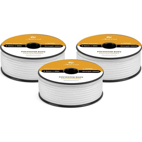 Corde de Polyester 3mm x 20m Tresse Polyester 440lbs (1/5)