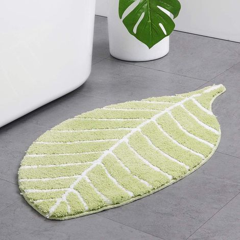 Tapis de porte enfant mignon - tapis de bain absorbant en microfibre - tapis d'entrée, tapis de sol en forme de feuille (1/5)