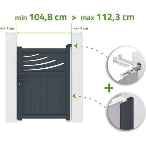 Puerta regulable en ancho HALTI 1m Alt.140cm aluminio Gris Antracita (1/4)